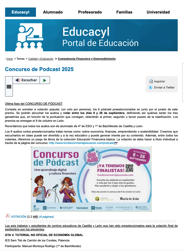 JCYL_Concurso odcast_Votaciones JCYL_Concurso odcast_Votaciones